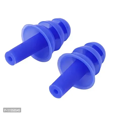 Spiral Solid Convenient Silicone Ear Plugs Anti Noise Snoring Earplugs for Study Sleeping (Blue) -1 Pair