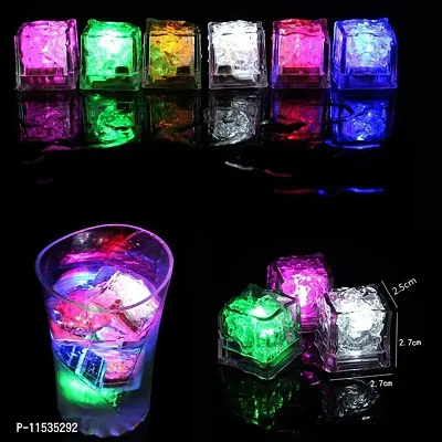 DW Led Ice Cube Enter Liquid Automatically Flashing Waterproof Led Ice Cube,(Best for Baby Bath Playing Toy) Put Into Ice Bucket for Champagne Tower to Use for Bar,Club,Wedding,Family,Party 15 Piece-thumb5