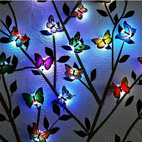 AJShopping LED 3D Butterfly Decoration Lights Colorful Night Light Wall Stickers for Garden Backyard Lawn Wedding Party Nursery Bedroom Living Room (Multicolor) - Pack of 5