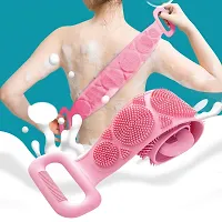 N naila Silicone Body Scrubber/Bath Body Cleaning Belt/Skin Brush Belt for Skin/Bathing/Body Dirt Removal for Kids Men's & Women Multi Color-thumb4