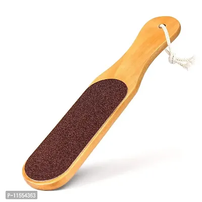 Double Sided Foot Scrubber, Wooden Handle Foot Scrubber For Dead Skin Callus Remover Pedicure Tool, 35 Gram (COLOR-2)