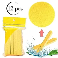 sellivica Multifunctional Magic Facial Cleaning Wash Puff Sponge 12 Sticks Face Cleansing Pad Soft, Multicolor, 30 Grams, Pack of 1-thumb2