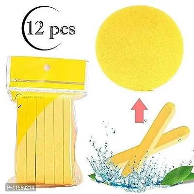 sellivica Multifunctional Magic Facial Cleaning Wash Puff Sponge 12 Sticks Face Cleansing Pad Soft, Multicolor, 30 Grams, Pack of 1-thumb3