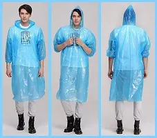 Tez Enterprise Unisex Rain Poncho,Raincoats, Pocket Size,Easy to Carry Rain Card,(Pack of 4) (RAINCOAT_Multicolour_Free Size)-thumb1