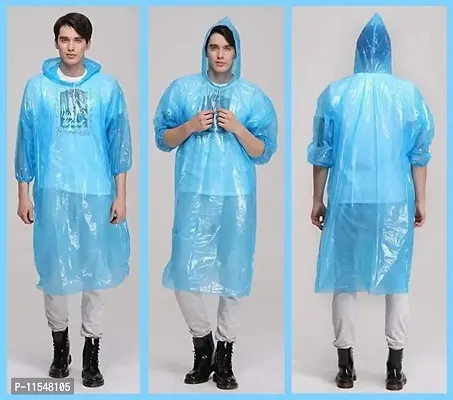 Tez Enterprise Unisex Rain Poncho,Raincoats, Pocket Size,Easy to Carry Rain Card,(Pack of 4) (RAINCOAT_Multicolour_Free Size)-thumb2