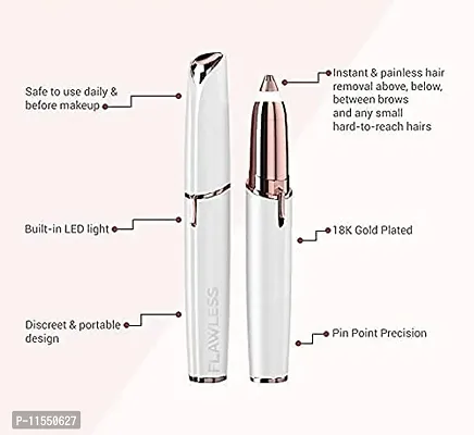 Women's Portable Safe Battery Operated Painless Electric Eyebrow Trimmer Facial Hair Remover pack of 2-thumb3