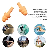 Soft Silicone Noise Reduction Ear Plugs for Sleeping, Meditation, Swimming. Reusable Earmuffs for Travel and Flight (Pack of 3)-thumb1