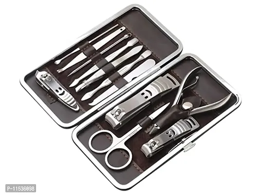 12 in 1 Manicure Pedicure 12 Tools Set Nail Clippers Stainless Steel Professional Nail Scissors Grooming Kits, Nail Tools with Leather Case-thumb2