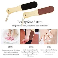 Double Sided Foot Scrubber, Wooden Handle Foot Scrubber For Dead Skin Callus Remover Pedicure Tool, 35 Gram (COLOR-2)-thumb3