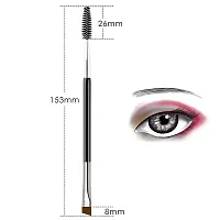 Meesh Professional Duo Eyebrow Brush/ Angled Eye Brow Brush and Spoolie Brush - Multicolor (Pack of 1)-thumb3