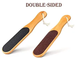 Double Sided Foot Scrubber, Wooden Handle Foot Scrubber For Dead Skin Callus Remover Pedicure Tool, 35 Gram (COLOR-2)-thumb2