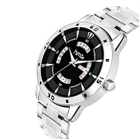 Stylish Black Metal Analog Watch For Men-thumb1