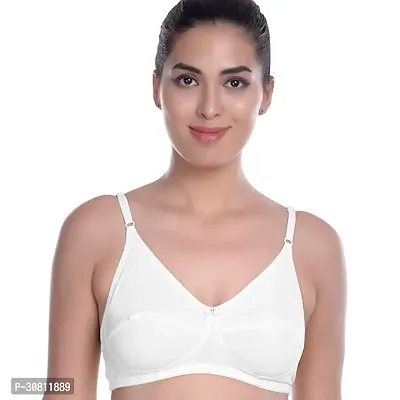 Stylish White Hosiery Solid Bras For Women