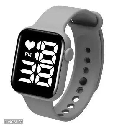 Stylish Grey Silicone Digital Watches For Women-thumb0