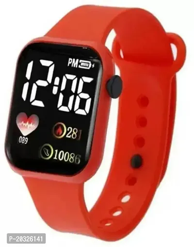 Stylish Red Silicone Digital Watches For Boys And Men