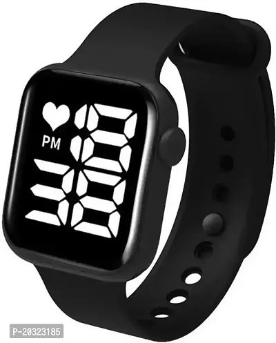 Stylish Black Silicone Digital Watches For Women-thumb0