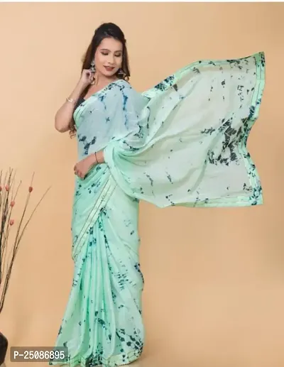 Classic Silk Blend Saree with Blouse Piece For Women-thumb0