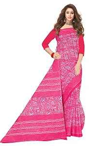 TAMAIRA FASHION Women's Plain Weave Pure Cotton Saree Without Blouse Piece(2203_Pink)-thumb2