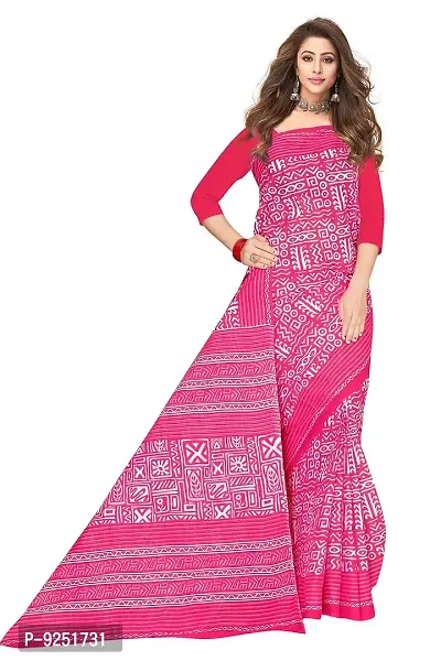 TAMAIRA FASHION Women's Plain Weave Pure Cotton Saree Without Blouse Piece(2203_Pink)-thumb3