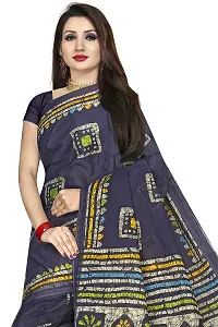 TAMAIRA FASHION Women's Plain Cotton Saree (AB2_Grey)-thumb4