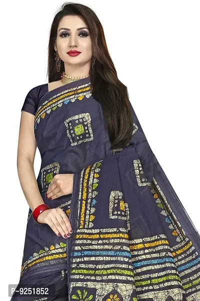 TAMAIRA FASHION Women's Plain Cotton Saree (AB2_Grey)-thumb5