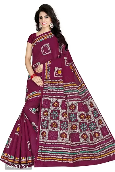 TAMAIRA FASHION Women's Plain Weave Pure Cotton Saree Without Blouse Piece (AB12_Magenta)