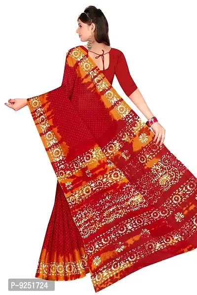 TAMAIRA FASHION Women's Plain Weave Pure Cotton Saree Without Blouse Piece (1920_Red)-thumb4