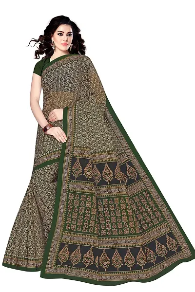 TAMAIRA FASHION Women's Plain Weave Cotton Saree without Blouse Piece