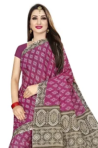 TAMAIRA FASHION Women's Plain Weave Pure Cotton Saree Without Blouse Piece (AB24_Beige and Magenta)-thumb4