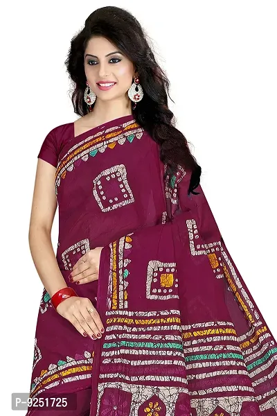 TAMAIRA FASHION Women's Plain Weave Pure Cotton Saree Without Blouse Piece (AB12_Magenta)-thumb5