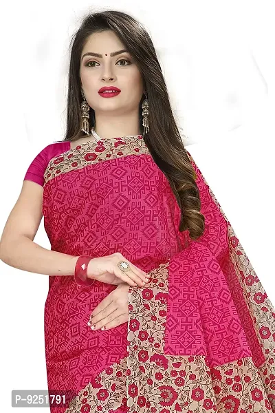 TAMAIRA FASHION Women's Plain Weave Pure Cotton Saree Without Blouse Piece(AB16_Pink)-thumb5