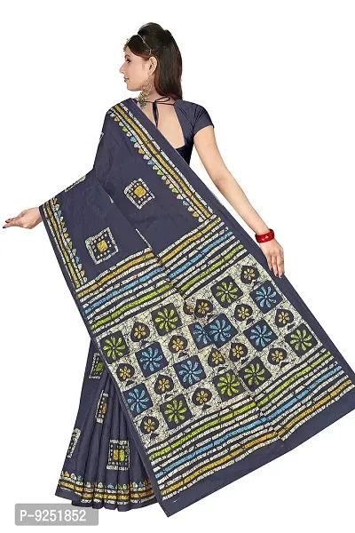 TAMAIRA FASHION Women's Plain Cotton Saree (AB2_Grey)-thumb4