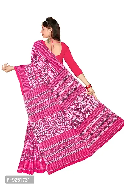 TAMAIRA FASHION Women's Plain Weave Pure Cotton Saree Without Blouse Piece(2203_Pink)-thumb4