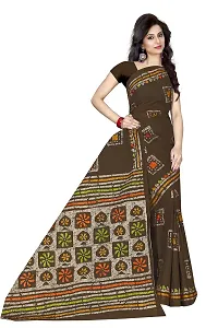 TAMAIRA FASHION Women's Plain Weave Pure Cotton Saree Without Blouse Piece (AB12_Coffee)-thumb2