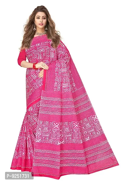 TAMAIRA FASHION Women's Plain Weave Pure Cotton Saree Without Blouse Piece(2203_Pink)