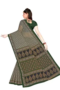 TAMAIRA FASHION Women's Plain Weave Cotton Saree Without Blouse Piece ( 802_Dark Green)-thumb3