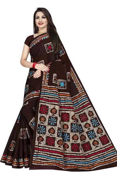 TAMAIRA FASHION Women's Plain Weave Pure Saree Without Blouse Piece (AB12_Dark Chocolate)