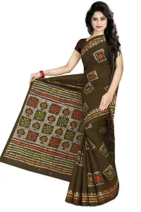 TAMAIRA FASHION Women's Plain Weave Pure Cotton Saree Without Blouse Piece (AB12_Coffee)-thumb1