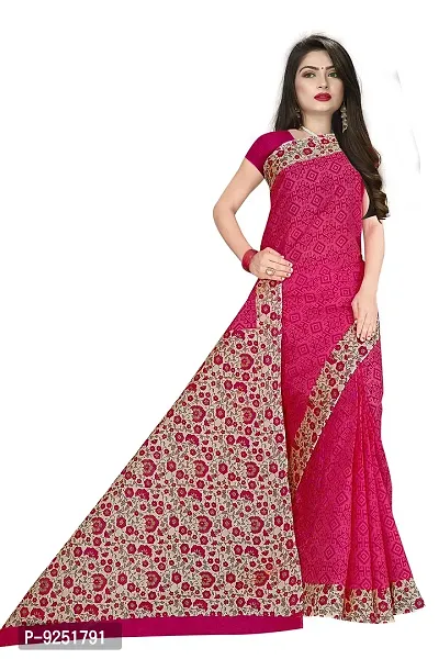 TAMAIRA FASHION Women's Plain Weave Pure Cotton Saree Without Blouse Piece(AB16_Pink)-thumb3