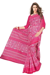 TAMAIRA FASHION Women's Plain Weave Pure Cotton Saree Without Blouse Piece(2203_Pink)-thumb1