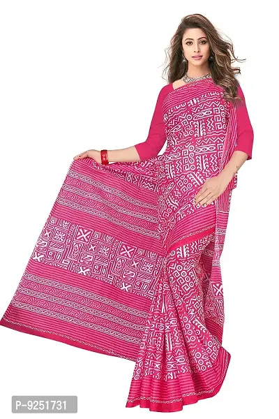 TAMAIRA FASHION Women's Plain Weave Pure Cotton Saree Without Blouse Piece(2203_Pink)-thumb2