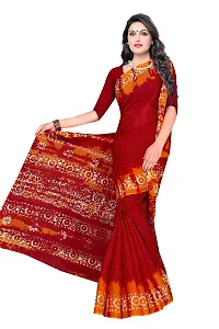 TAMAIRA FASHION Women's Plain Weave Pure Cotton Saree Without Blouse Piece (1920_Red)-thumb1