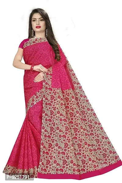 TAMAIRA FASHION Women's Plain Weave Pure Cotton Saree Without Blouse Piece(AB16_Pink)-thumb0