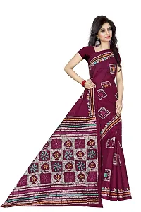 TAMAIRA FASHION Women's Plain Weave Pure Cotton Saree Without Blouse Piece (AB12_Magenta)-thumb2