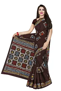 TAMAIRA FASHION Women's Plain Weave Pure Cotton Saree Without Blouse Piece (AB12_Dark Chocolate)-thumb1