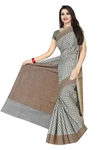 TAMAIRA FASHION Plain Weave Women's Pure Cotton Saree Without Blouse Piece (2335_Green Beige)-thumb1