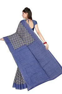 TAMAIRA FASHION Plain Weave Women's Pure Cotton Saree Without Blouse Piece (2340_Grey  Blue)-thumb3