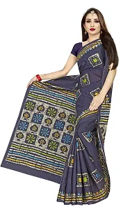 TAMAIRA FASHION Women's Plain Cotton Saree (AB2_Grey)-thumb1