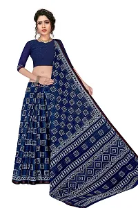 TAMAIRA FASHION Women's Plain Weave Pure Cotton Saree With Blouse Piece (2427_Indigo)-thumb4