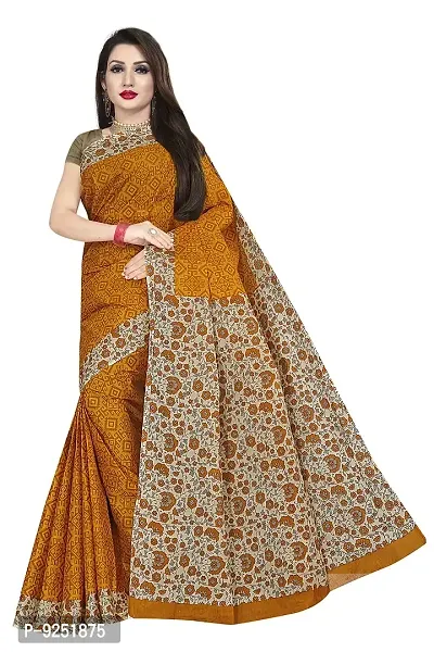 TAMAIRA FASHION Women's Plain Weave Pure Cotton Saree Without Blouse Piece(AB16_Mustard)